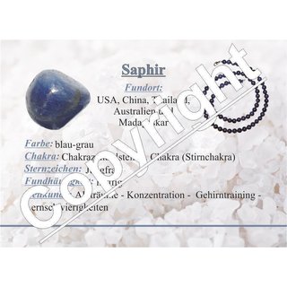 Saphir Trommelsteine 3 Stck kleine Handschmeichler auch als Wassersteine je ca. 10-15 mm