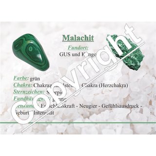 Malachit Trommelstein Handschmeichler ca. 51 - 60 g SUPER A*Qualitt