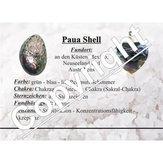 Paua Shell Herz Anhnger ca. 20 mm, in silberfarbener Metallfassung mit se