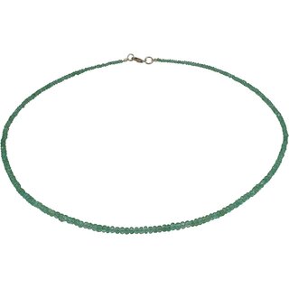 Funk-Collier Edelsteinkette kolumbianischer Smaragd, ca 22 Karat, 925oo SI. Schlo, ca. 44.5 cm