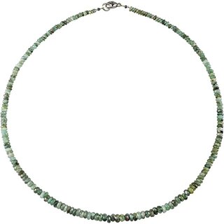 Funk-Collier Edelsteinschmuck Smaragd fac, Silber Schlo, ca. 46 cm, ca. 52.5 Karat, Farbverlauf